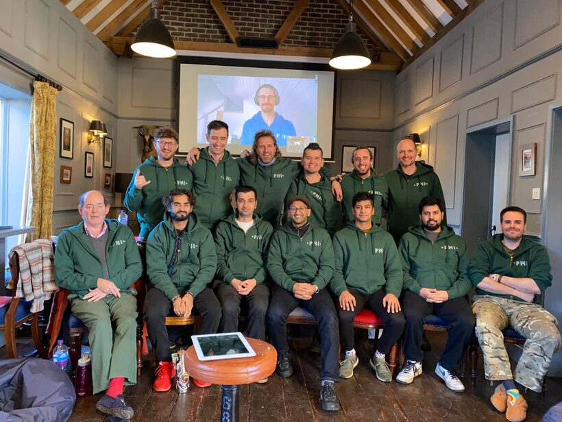 The group in their immersion hoodies